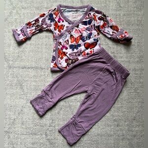 Little Sleepies Butterfly Kisses Two-Piece Bamboo Crossover Set (Newborn)